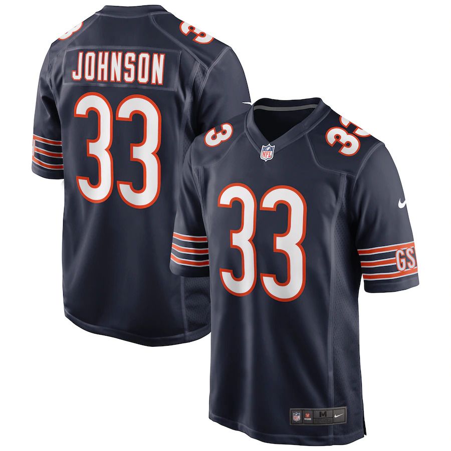 Men Chicago Bears 33 Jaylon Johnson Nike Navy Game NFL Jersey
